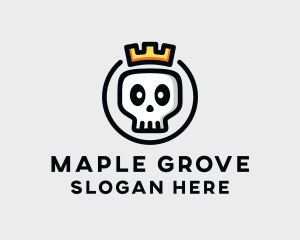 Crown Skull Badge logo design