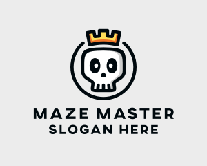 Crown Skull Badge logo design