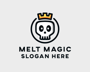 Crown Skull Badge logo design