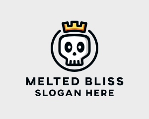 Crown Skull Badge logo design