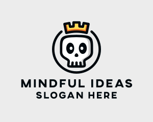 Crown Skull Badge logo design