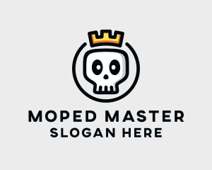 Crown Skull Badge logo design