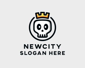 Crown Skull Badge logo design