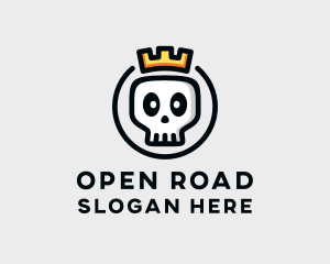 Crown Skull Badge logo design