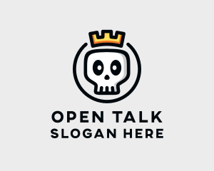 Crown Skull Badge logo design