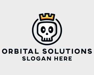 Crown Skull Badge logo design