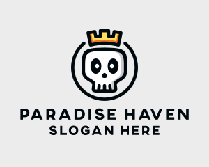 Crown Skull Badge logo design