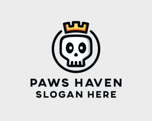 Crown Skull Badge logo design