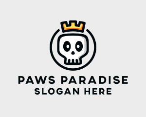 Crown Skull Badge logo design