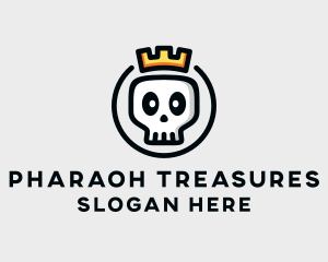 Crown Skull Badge logo design