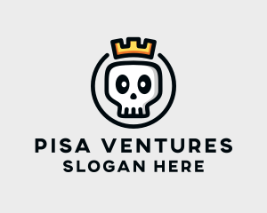 Crown Skull Badge logo design