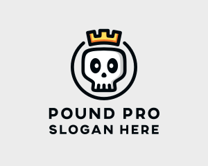 Crown Skull Badge logo design