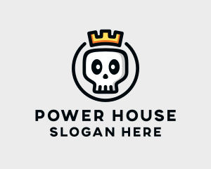 Gang - Crown Skull Badge logo design