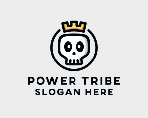 Gang - Crown Skull Badge logo design