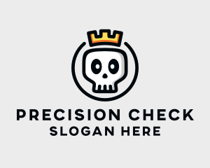 Crown Skull Badge logo design