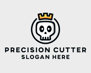 Crown Skull Badge logo design