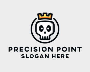 Crown Skull Badge logo design