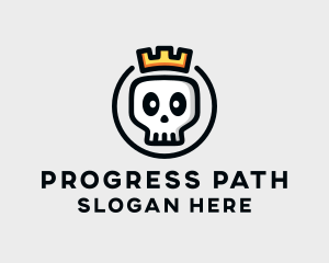 Crown Skull Badge logo design