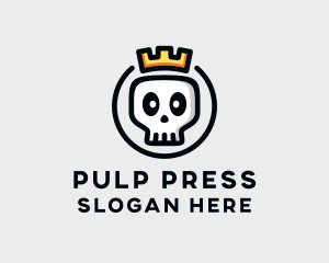 Crown Skull Badge logo design