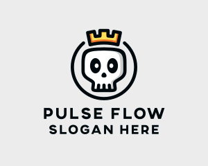 Crown Skull Badge logo design