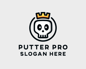 Crown Skull Badge logo design