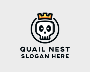 Crown Skull Badge logo design