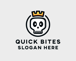 Crown Skull Badge logo design