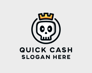 Crown Skull Badge logo design