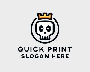 Crown Skull Badge logo design