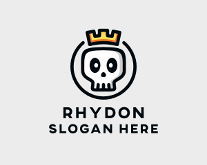 King - Crown Skull Badge logo design
