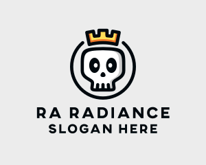 Crown Skull Badge logo design