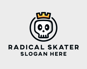 Crown Skull Badge logo design