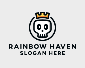 Crown Skull Badge logo design