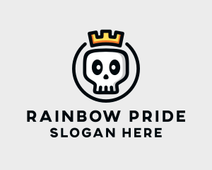 Crown Skull Badge logo design