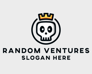 Crown Skull Badge logo design