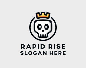 Crown Skull Badge logo design