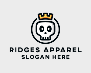 Crown Skull Badge logo design