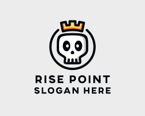 Crown Skull Badge logo design