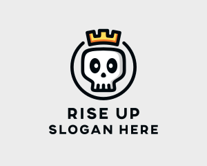 Crown Skull Badge logo design