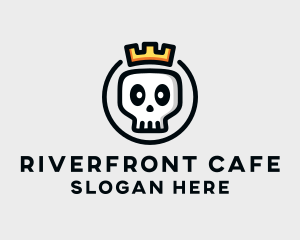 Crown Skull Badge logo design