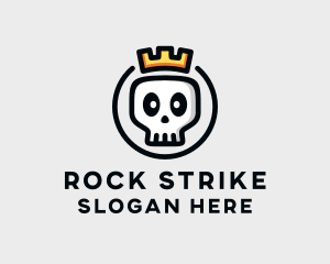 Crown Skull Badge logo design