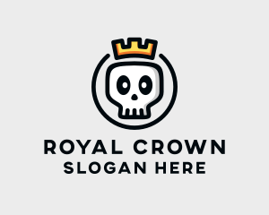 Crown Skull Badge logo design