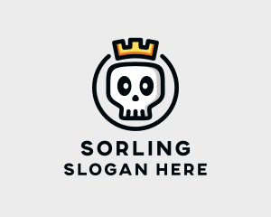 Crown Skull Badge logo design