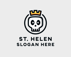 Crown Skull Badge logo design