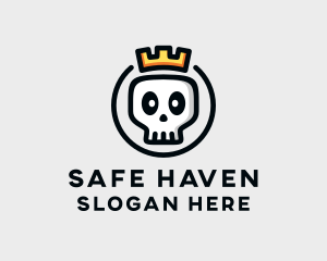 Crown Skull Badge logo design