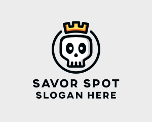 Crown Skull Badge logo design