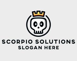 Crown Skull Badge logo design