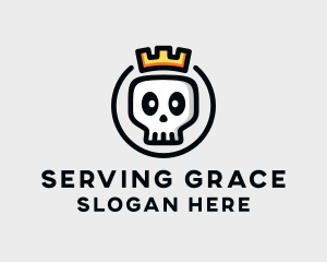 Crown Skull Badge logo design