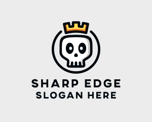 Crown Skull Badge logo design