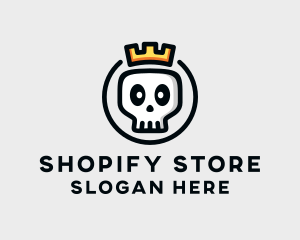 Crown Skull Badge logo design